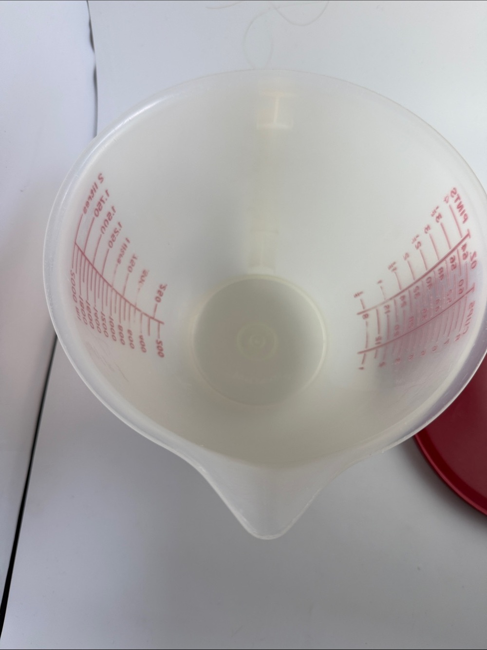 Tupperware Measuring Bowl Cup Mix N Store 8 Cup Vintage 1977 with Red Lid - Picture 14 of 15